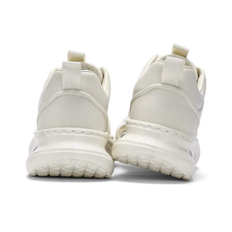 JEEP SPIRIT Slip Resistant Water Resistant Height Increasing Low Top Skateboard Shoes Men's Polar White-4