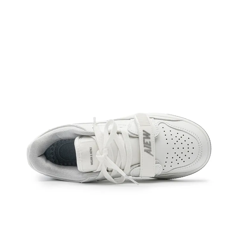 WELKIN&WZWJ Stars Collection White Sneakers Slip-Resistant Height Increasing Low-Top Skateboard Shoes Unisex-2