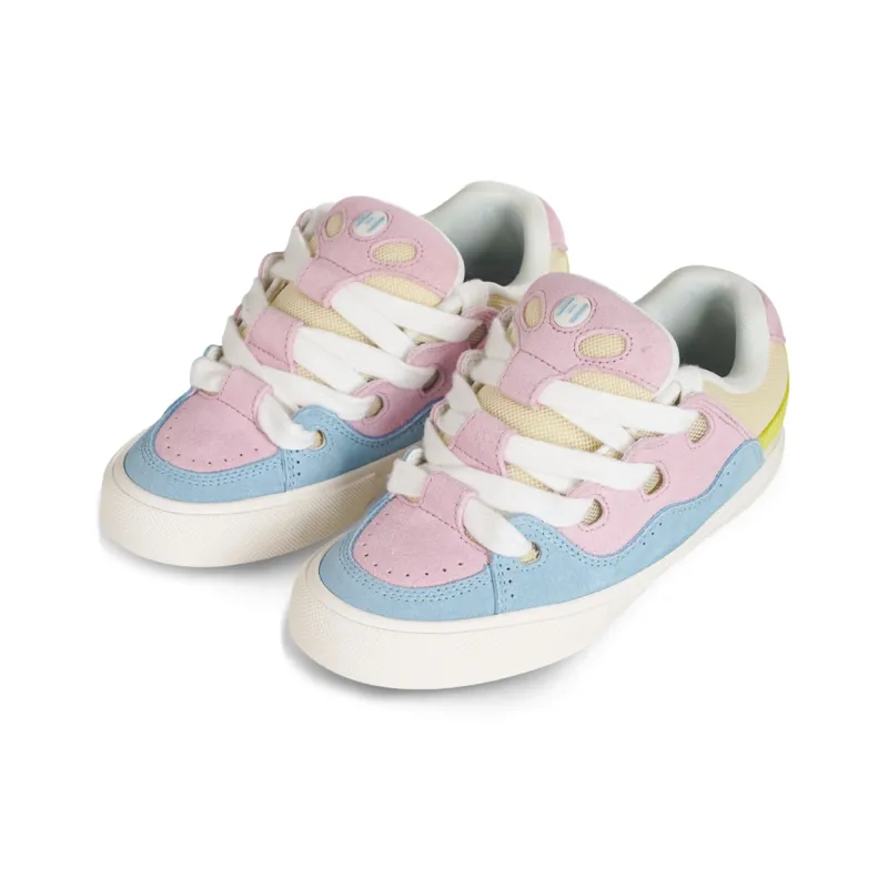 Ollieskate Anti Slip Wear Resistant Low Top Skateboard Shoes Unisex Blue Pink Yellow-2