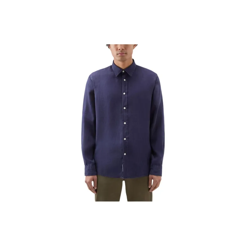 WOOLRICH Point collar Linen Shirt-1