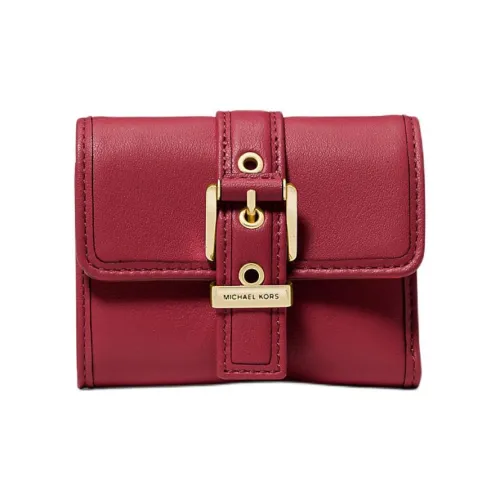 MICHAEL KORS Leather Wallet Small Size Women's Deep Red