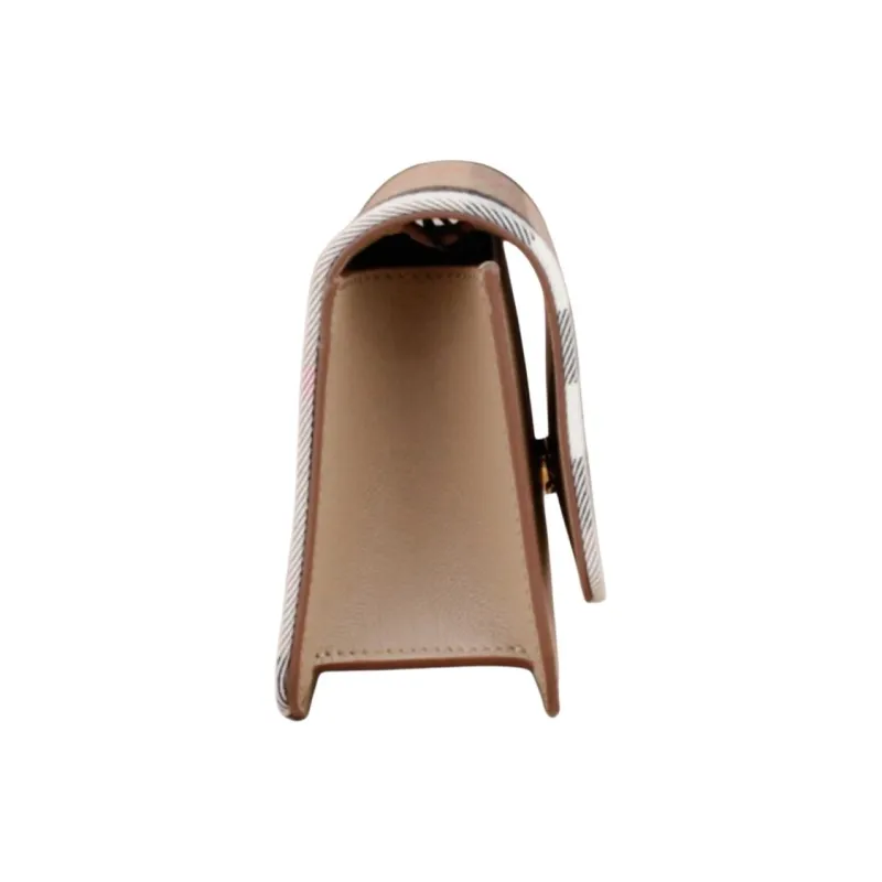 Burberry Canvas Crossbody Bag, Shoulder Bag Women's Chestnut Rice Color-4
