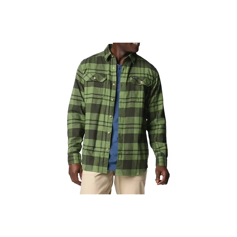 Columbia Green Flare Gun Stretch Flannel Long Sleeve Shirt Men's Green-3