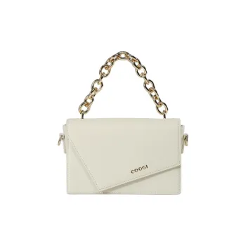 COOGI Cow Leather Crossbody Bag Shoulder Bag Flap Small Square Bag Handbag Small Size Women's Multicolor