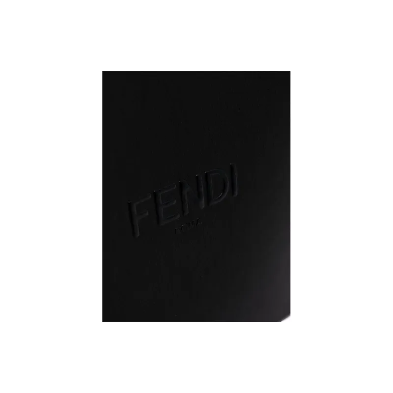 FENDI Calfskin Handbag Men's Black-6