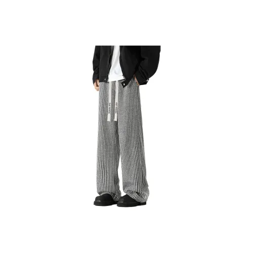 RAP PANDA Casual Pants Unisex Black/White Stripes