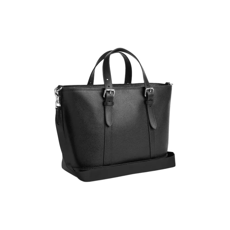 COACH Litchi Grain Leather Shoulder Bag, Crossbody Bag, Handbag Tubas Unisex Black-1