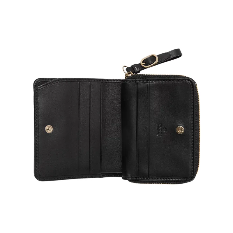 GUCCI Coated Canvas With Leather Trim Wallet Mini Women's Beige & Black-4