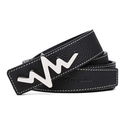 TangGuh Stainless Steel Plate Buckle Luxurious Cow Leather Leather Belts Unisex Width  3cm-2