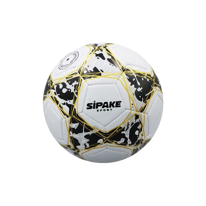 SIPAKESPORT Size 4 5 Size Soccer PVC Machine Stitched Soccer Ball Unisex Black Gold-3