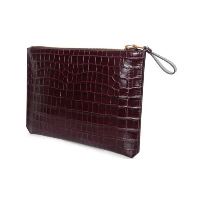 TOM FORD Calfskin Clutch Small Size Men's Red-1