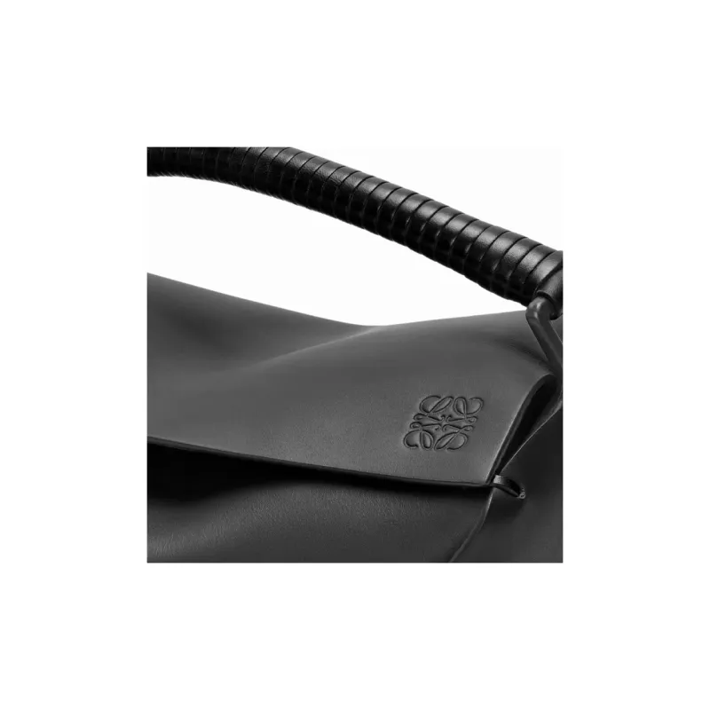 LOEWE Puzzle Calfskin Shoulder Bag Crossbody Bag Handbag Small Size Women's Black-7