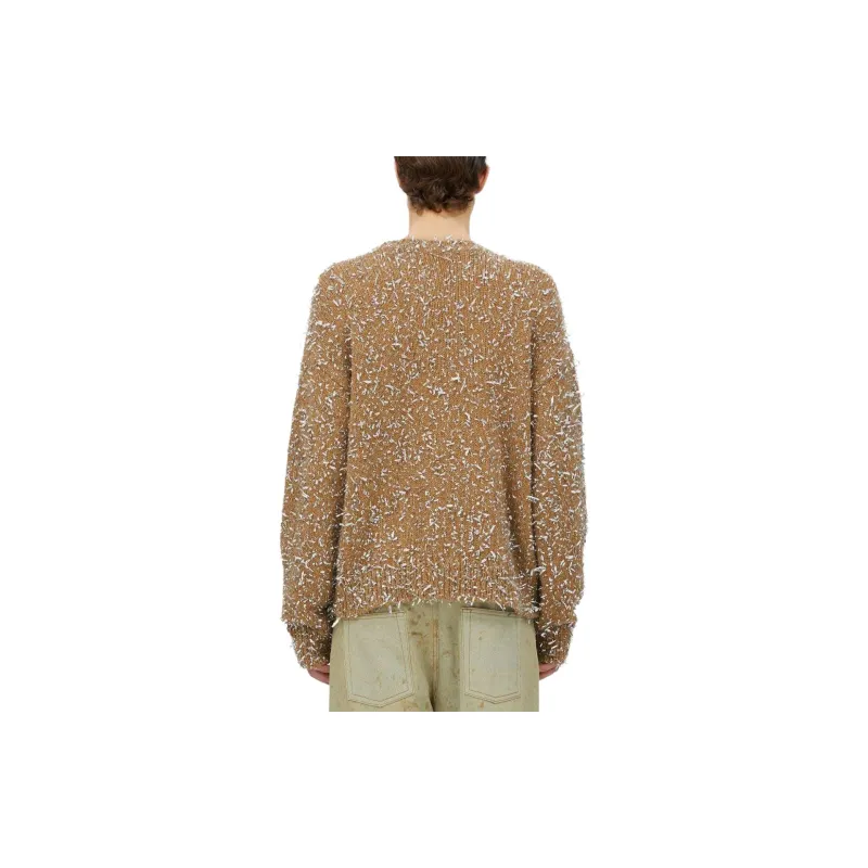 MSGM Metallic Detailing Crew Neck Jumper-2