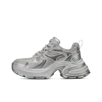 GG CC Chunky Sneakers Women's Low Top Silver/Black