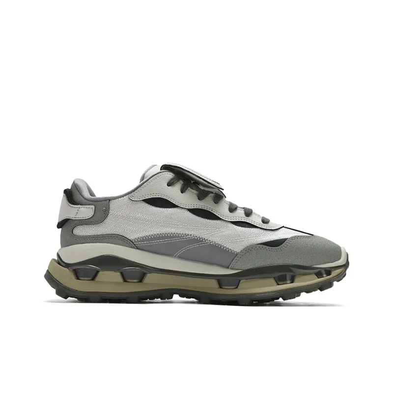 FILA KM2 Breathable Low-Top Running Shoes Men's Silver Green-1