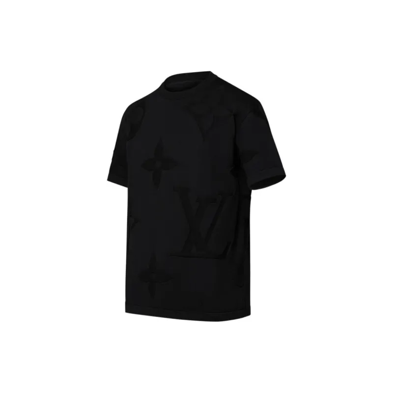 Lv Monogram Short Sleeved Cotton Crewneck-2