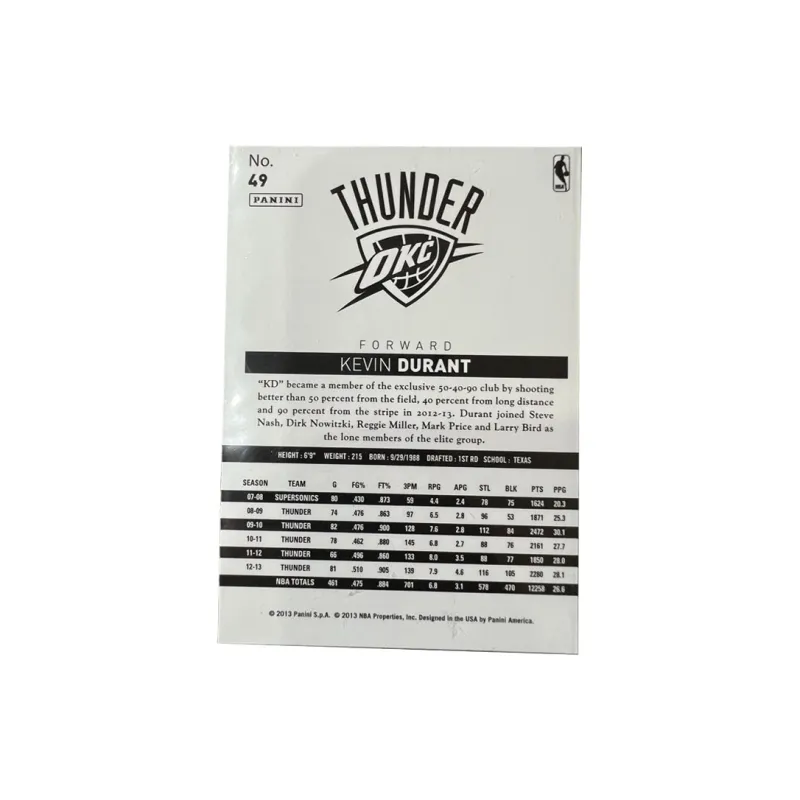 PANINI Kevin KD Thunder Team Gold Pen Autograph Signature Star Player Card Rare Card Sports Cards 1 Pc-1