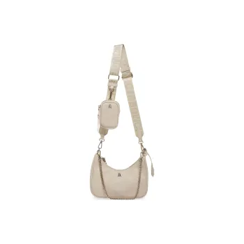 STEVE MADDEN Synthetic Fiber Shoulder Bag Crossbody Bag Women's Gray White