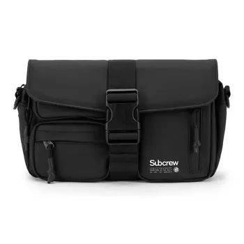 Subcrew Water Repellent Material Shoulder Bag, Crossbody Bag Unisex Black/Gray