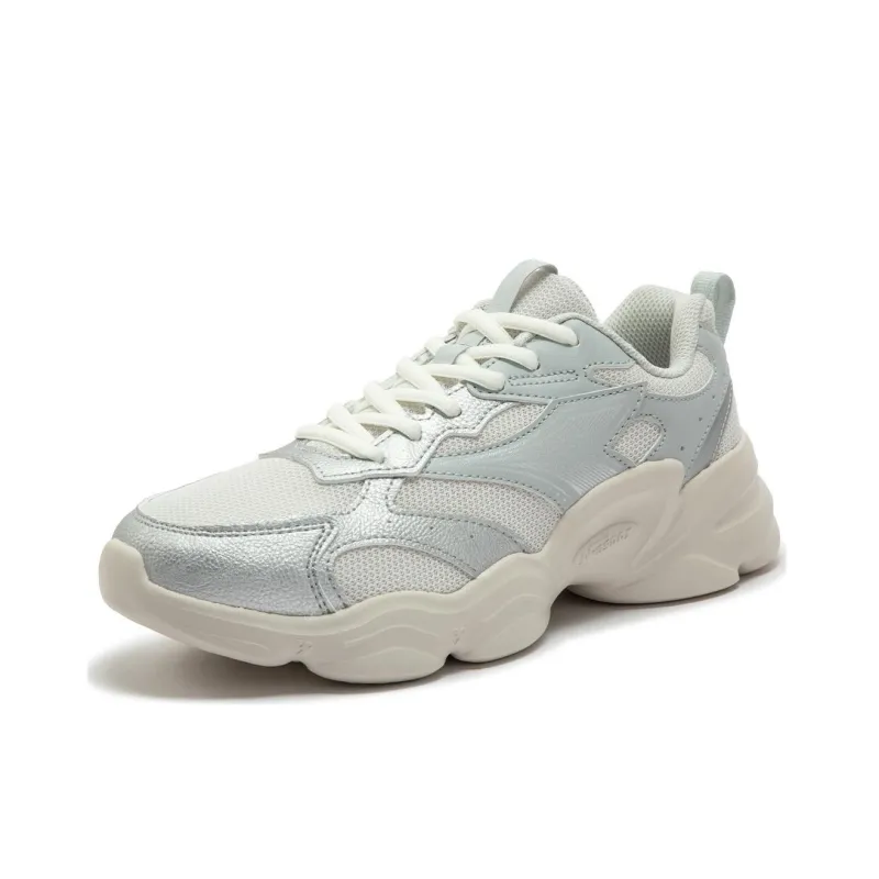 361° Cushioning, Wear Resistant Low Top Casual Running Shoes Women's White Gray-2