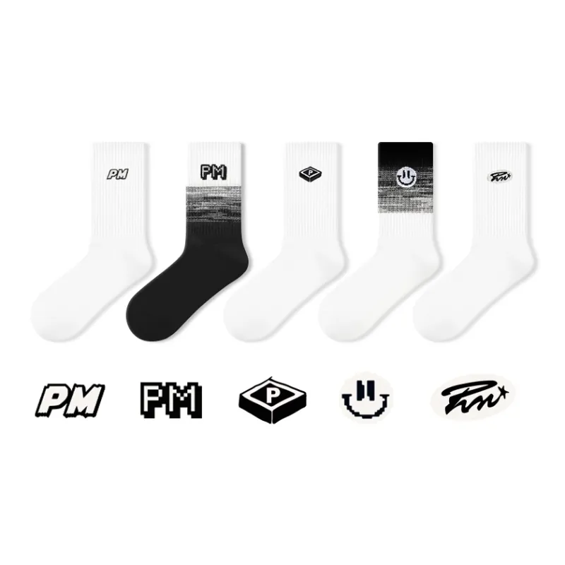 Primeet Mid Calf Socks Spring And Summer Unisex 5 Pack-20