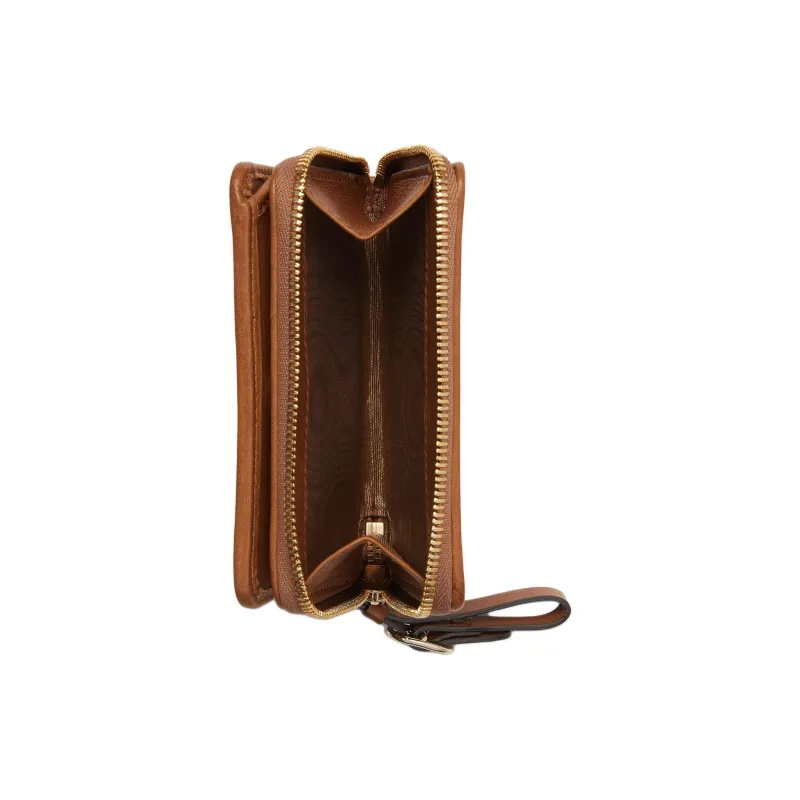 GUCCI Coated Canvas With Leather Wallet Mini Women's Beige & Dark Brown-5