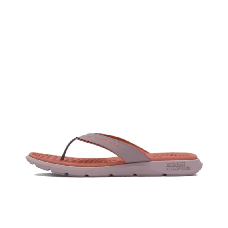 Under Armour Slip-Resistant Quick Dry Flip Flops Women's Gray Orange-0