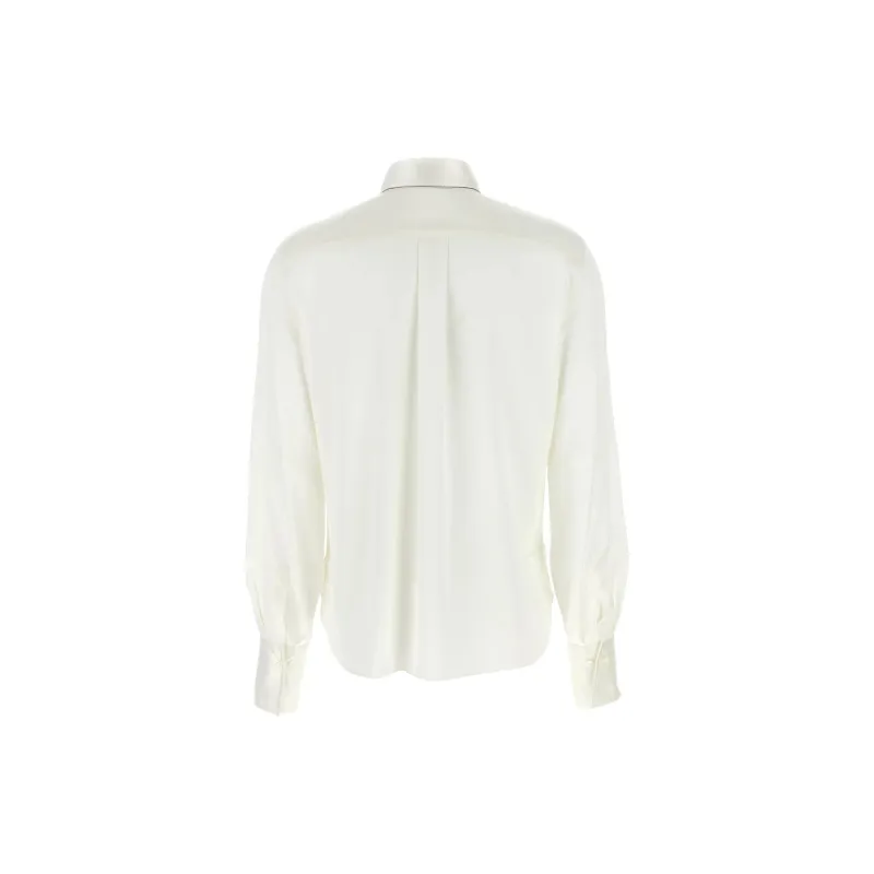 Brunello Cucinelli Long Sleeved Curved Hem Shirt-1
