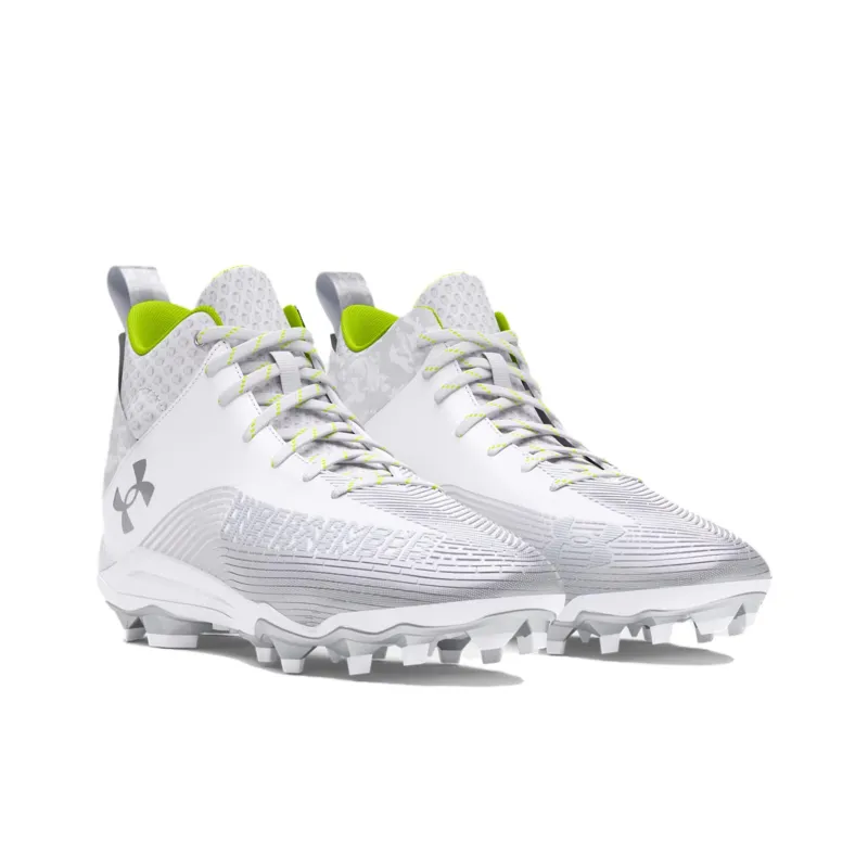 Under Armour Hammer 2 Anti Slip Wear Resistant Soccer Shoes Men's White Silver-2