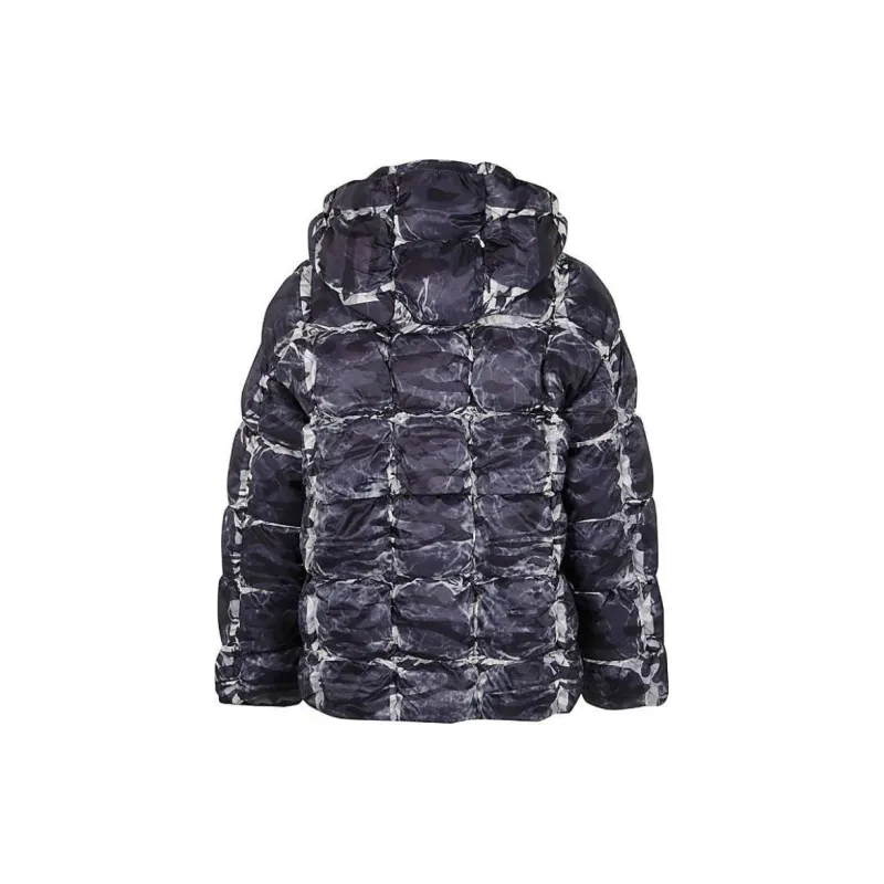 DIESEL W Claus Camu Camo Printed Hooded Puffer Jacket-1