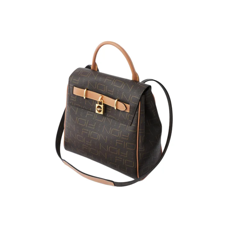 FION Coated Canvas Backpack Regular Women's Coffee/Camel-2