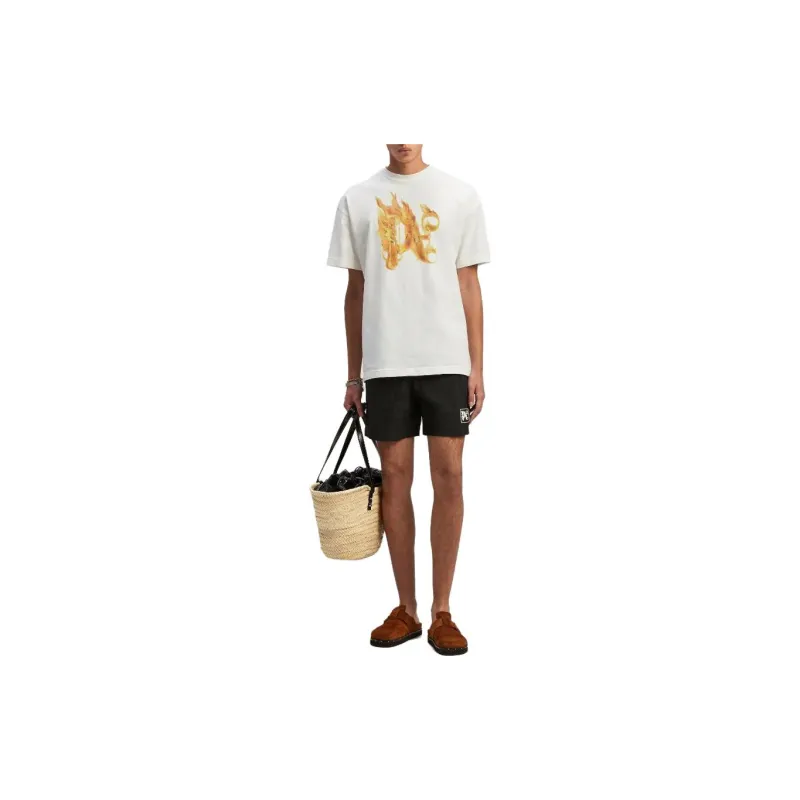 PALM ANGELS Burning Monogram Print T Shirt-1