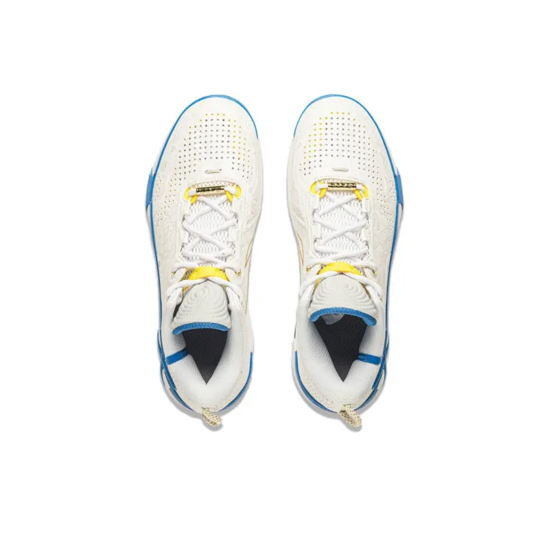 LINING Wode Phantom 6 Basketball Shoes Men Low Top White Blue-3