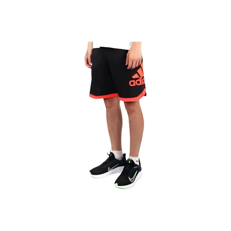 Adidas Casual Shorts Men's Black Neon Orange-4