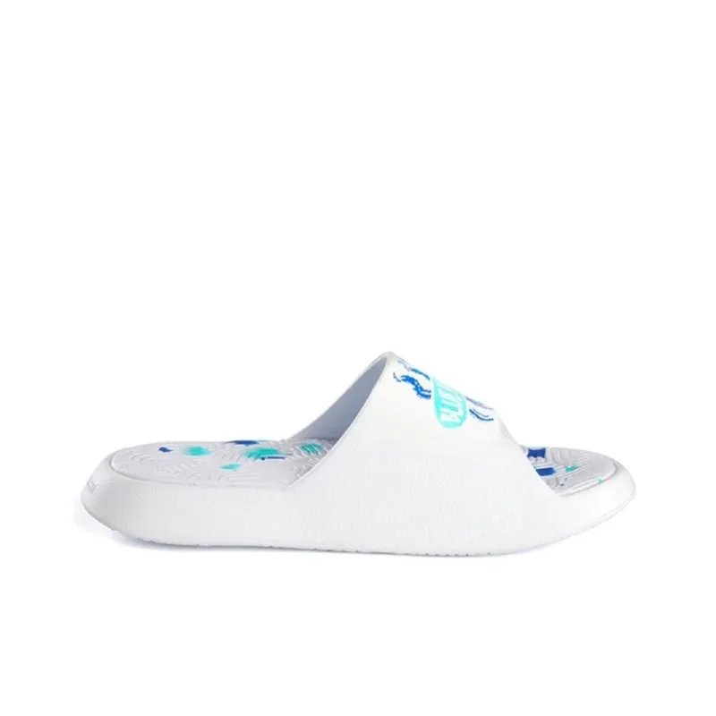 PEAK Tai Ji1.0 EVA Totem Graffiti Slip-Resistant Abrasion-Resistant Slide Slippers Unisex Ivory Blue-1
