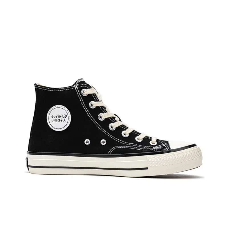 Feiyue Slip Resistant, Abrasion Resistant, Breathable, Lightweight High Top Canvas Shoes Unisex White-2