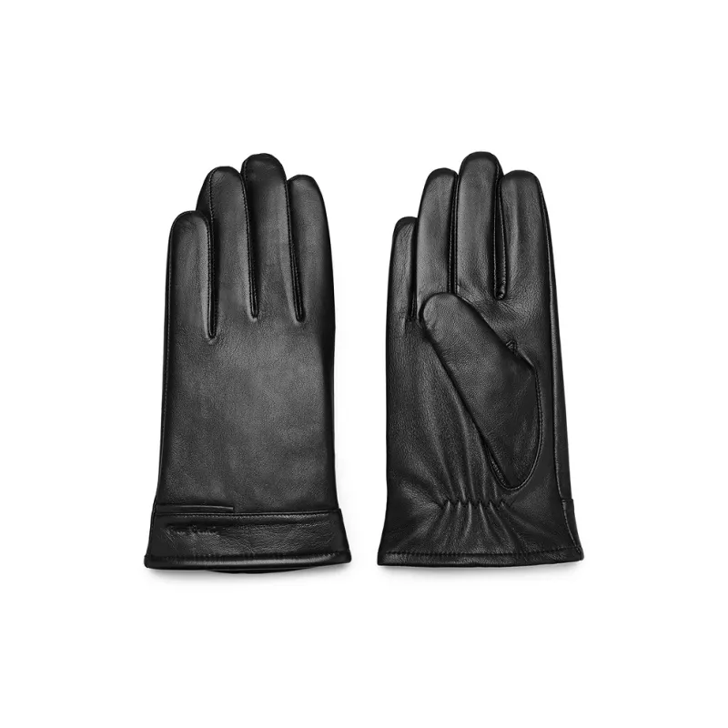 PIERRE CARDIN Sheepskin Gloves Men's Black-2