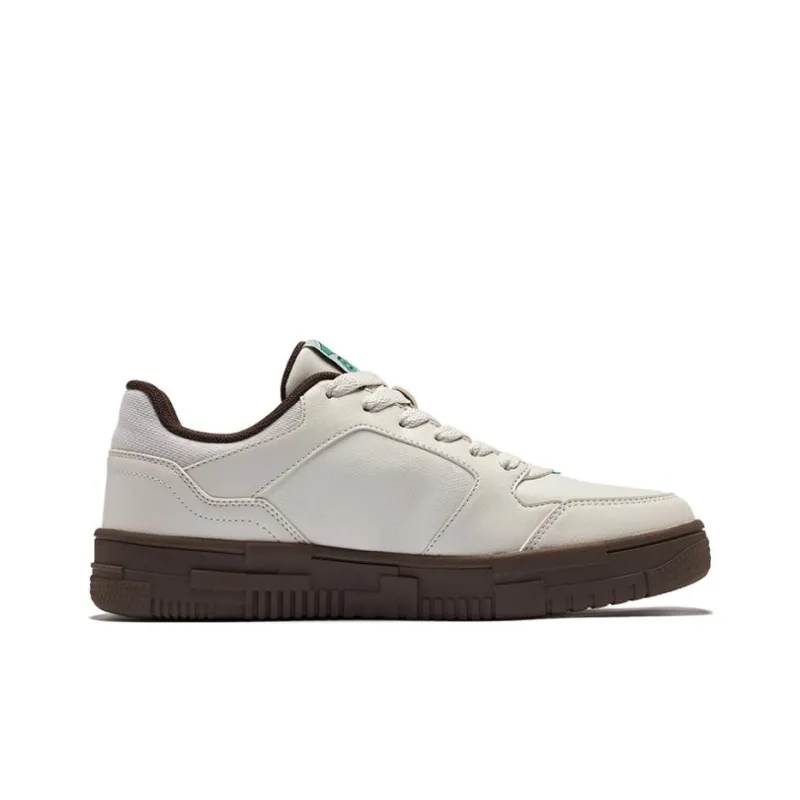 Erke Shimmer 2.0 Anti-Slip Wear-Resistant Low-Top Skateboard Shoes Men's Light Beige Dark Sandalwood-1