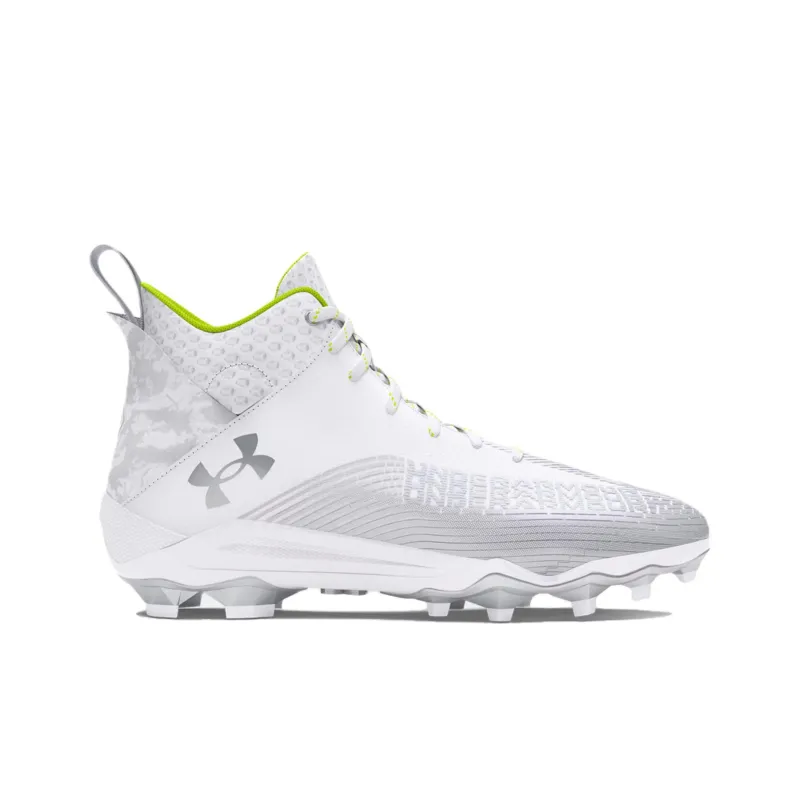 Under Armour Hammer 2 Anti Slip Wear Resistant Soccer Shoes Men's White Silver-1