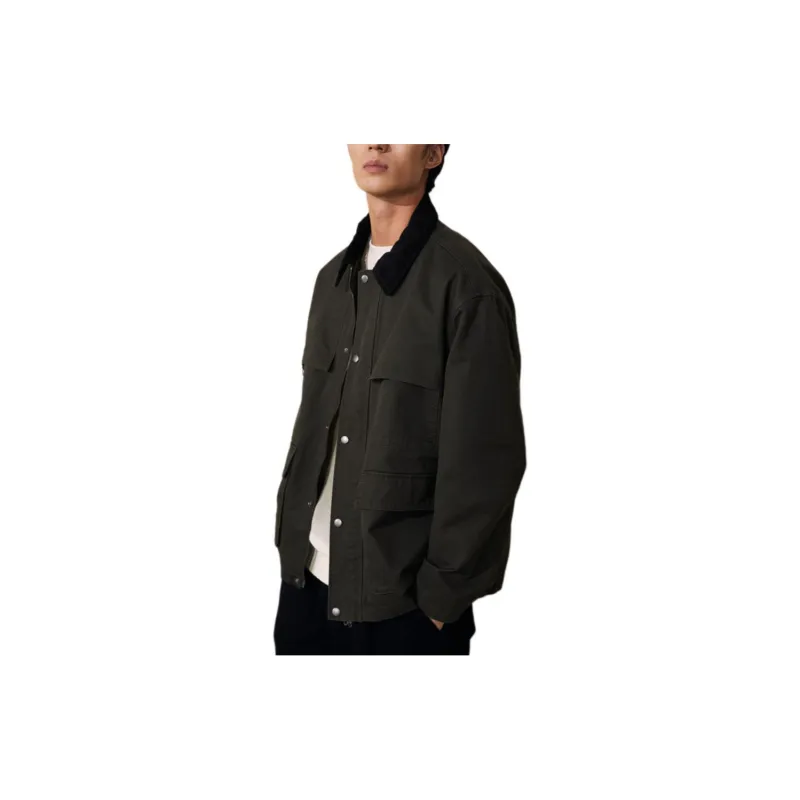 H&M Jackets & Coats Men's Dark Khaki Green-2