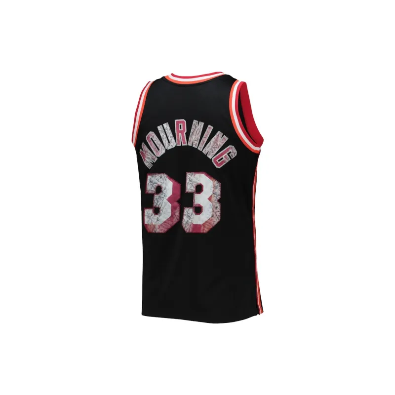 NBA Alonzo Mourning Black Miami Basketball Jerseys Men's Black-1