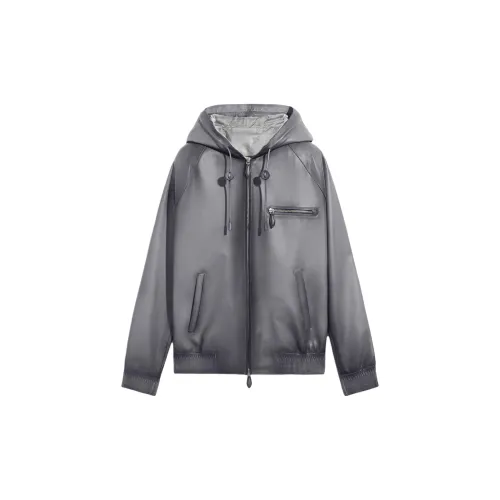 BERLUTI Leather Jackets Men Lightweight Aluminum