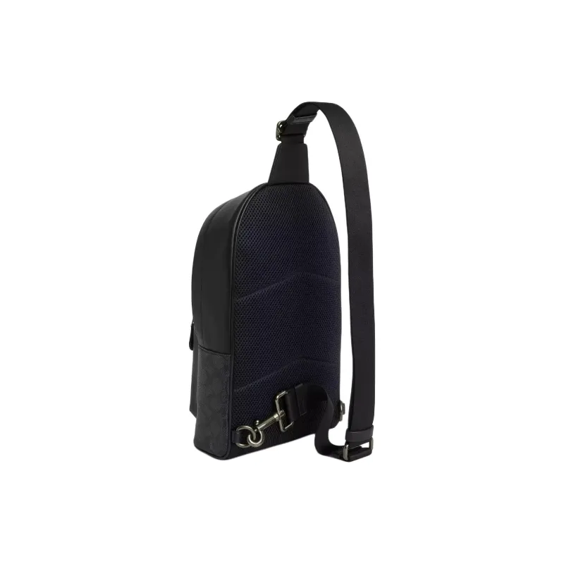 COACH West Coated Canvas Crossbody Bags Sling Bags Small Size Men's Charcoal Black-1