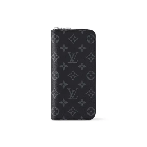 LOUIS VUITTON Vertical Zippy Wallet Monogram Eclipse Black/Gray