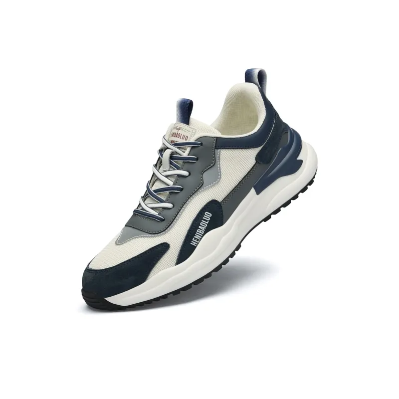 HENIBAOLUO Men's Casual Shoes Men Low Top Blue-3