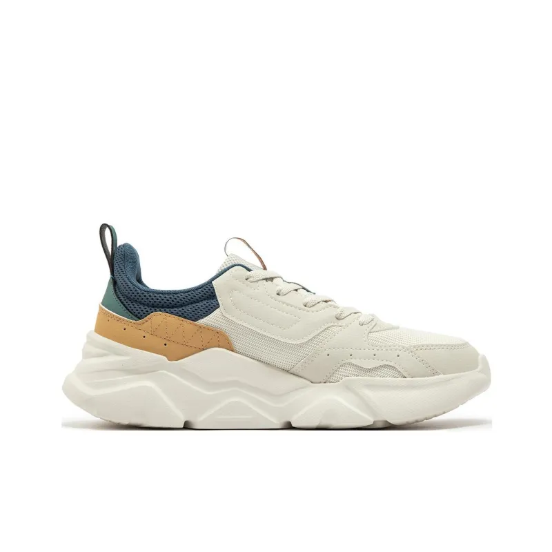 361° Cushioning Wear-Resistant Low-Top Casual Shoes Men's Beige Blue-1