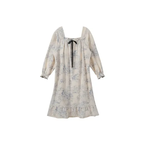 OUSHIBO Nightgown Women's Apricot