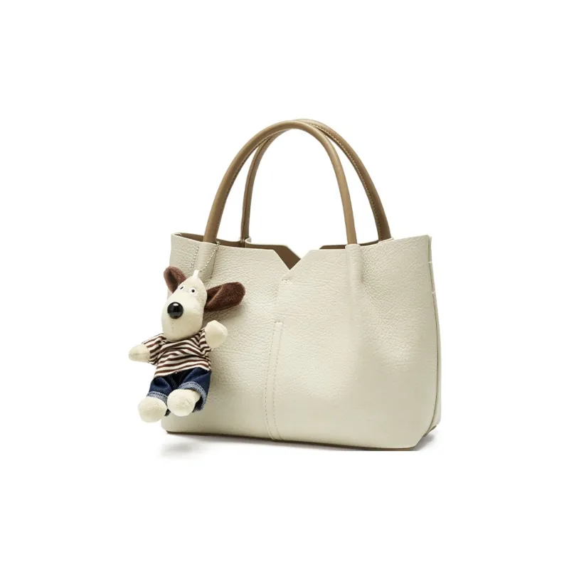 JOSINY PU Handbag, Shoulder Bag, Crossbody Bag Medium Size Women's Khaki/Ecru-5