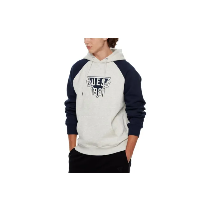 GUESS Sweatshirt Unisex Medium Heather Gray & Navy Blue-4