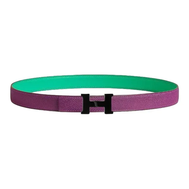 HERMES Calfskin Leather Belts Women's Purple 2.4cm-0